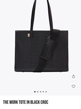 BEIS Black Croc Work Tote